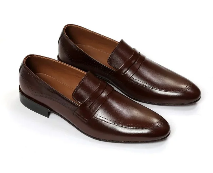 Handmade Men brown leather moccasins Loafer, Men brown dress shoes