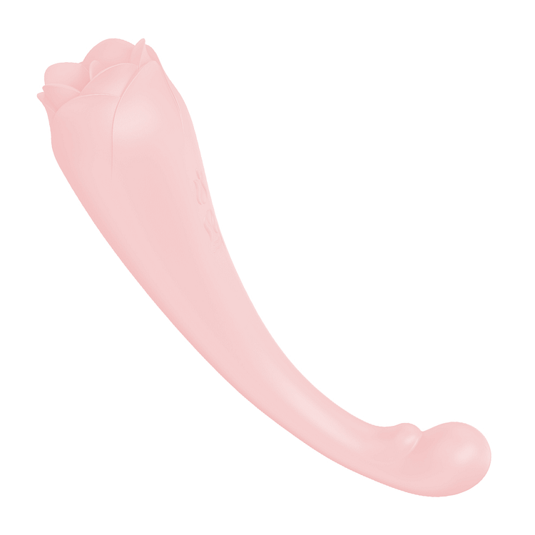 Two-in-one rose-shaped double-headed tongue licking C-spot G-spot rotating vibrating waterproof silicone massager