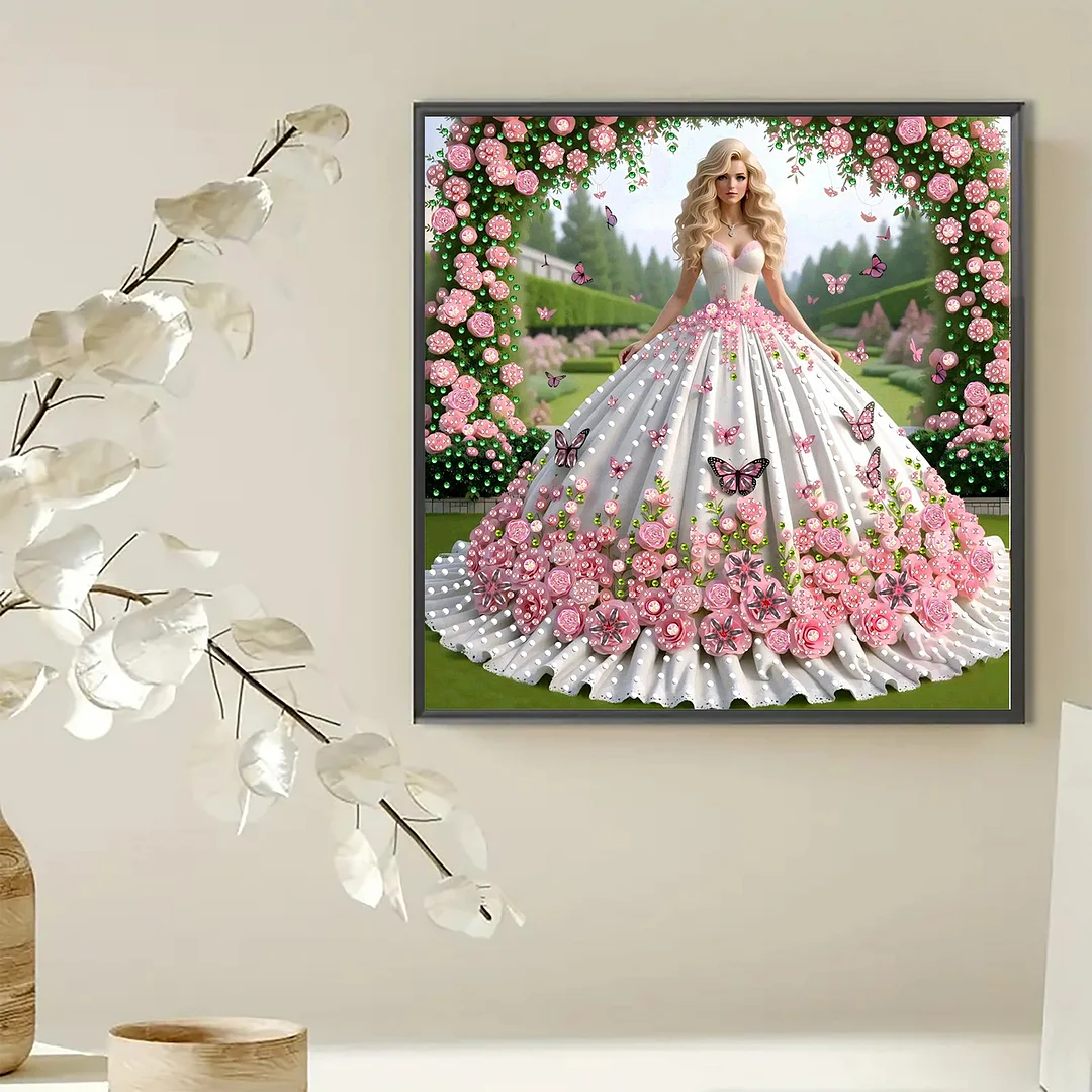 Diamond Painting - Partial Special Shaped Drill - Floral Bride(Canvas|30x30cm)