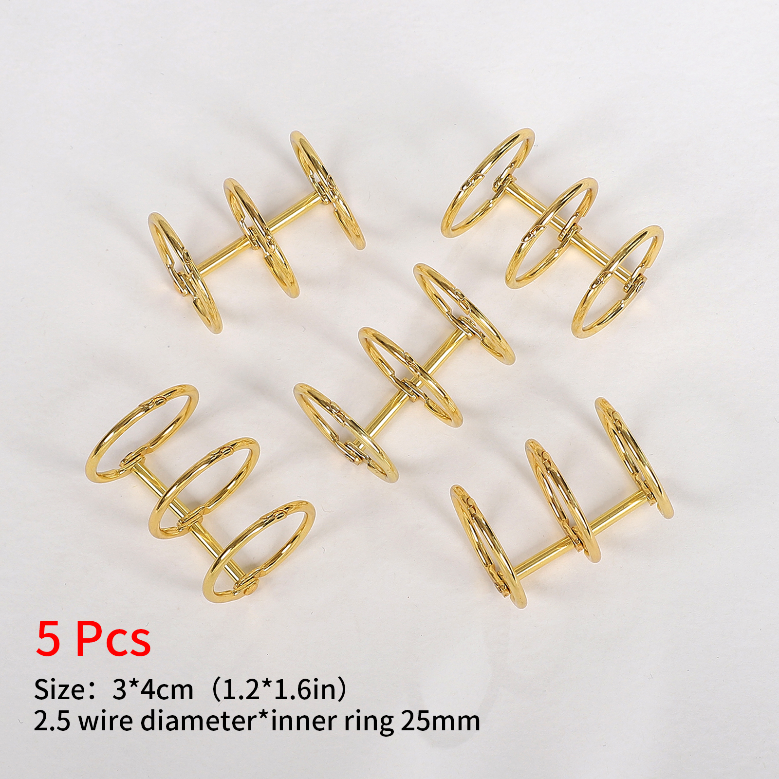 Loose Leaf Ring - 5 Pcs/set Multifunctional Desk Calendar Ornament Three-ring Binding 