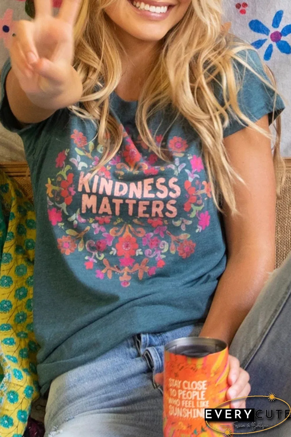 KINDNESS MATTERS Flower Graphic Tee