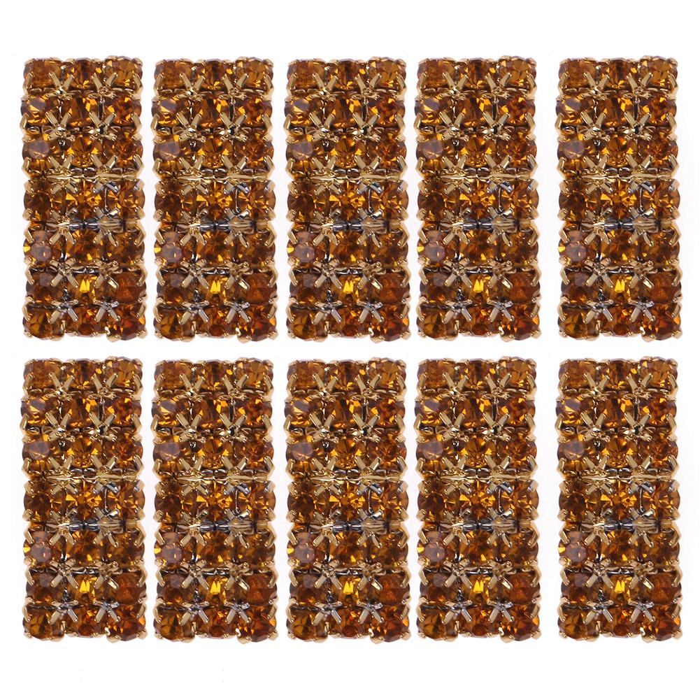 

10pcs 15mm Golden Square Shaped Rhinestone Ribbon Slider Wedding Buckles, 501 Original