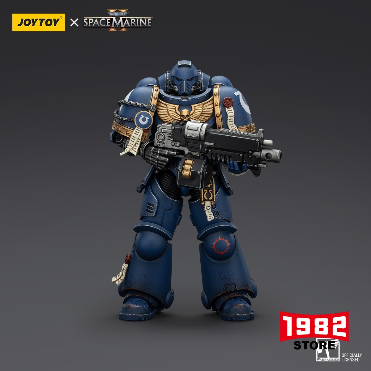 JOYTOY Warhammer 40K Ultramarines Brother Chairon Collectors Edition Soldier Action Figure 1/18 Scale Premium Detailed Poseable Collectible for 40K Fans Adult Collectors Display-Worthy Gift High-Quality