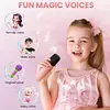 Mini Karaoke Machine Portable BT 5.3 Speaker with 2 Wireless Microphone(Blue)