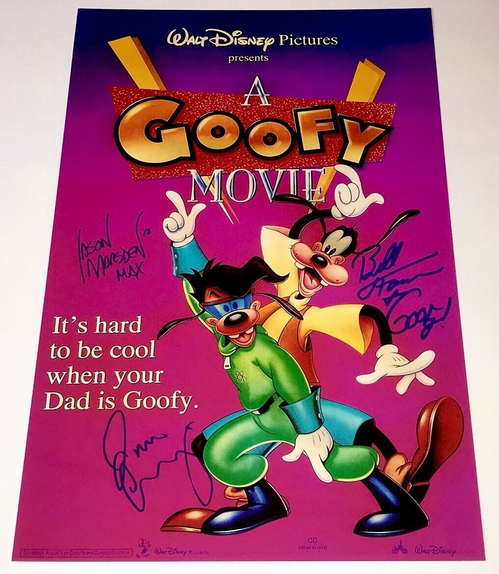 A GOOFY MOVIE Cast X3 BILL FARMER Signed 11x17 Photo Poster painting IN PERSON Autographs