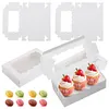 30 Pack Kraft Bakery Box with Clear Window Cookie Box Pastry Box for Gift Giving