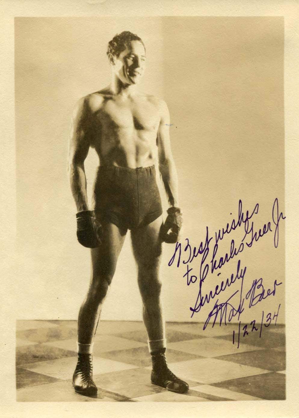 Max Baer (+) BOXER autograph, signed vintage Photo Poster painting