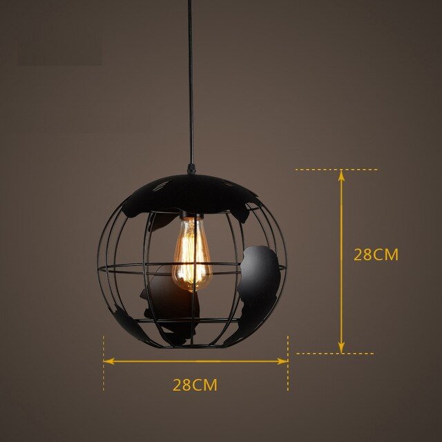 Nordic LED globe pendant lamp iron black / white lamp cafe living room bar office ceiling children ceiling lamp bedroom