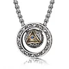 Eye of God Lucky Beads Pendant Necklace -  Trendy Cool All-Match Double Ring Vintage Pendant