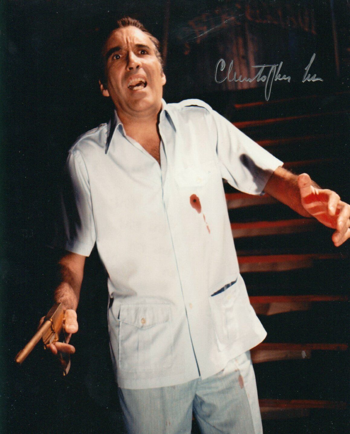 Genuine Signed Christopher Lee Photo Poster painting 10 x 8 Photo Poster painting James Bond Autograph Coa 007