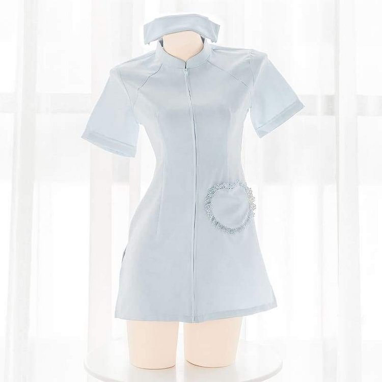 White/Blue/Pink Pretty Pastel Nurse Dress Lingerie SP17013