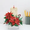 【Clearance Sale】DIY White Cles Red Flowers-Diamond Painting Ornaments（Single-Sided)