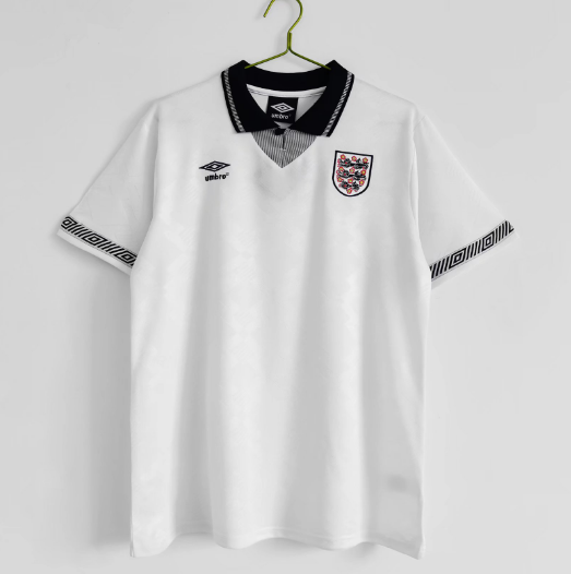 1990 England Home Retro Men's Football T-Shirt