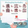 6Pcs Diamond Painting Pink Rose Lady Greeting Card Set with Envelopes for Birthdays Thanksgiving & Special Occasion
