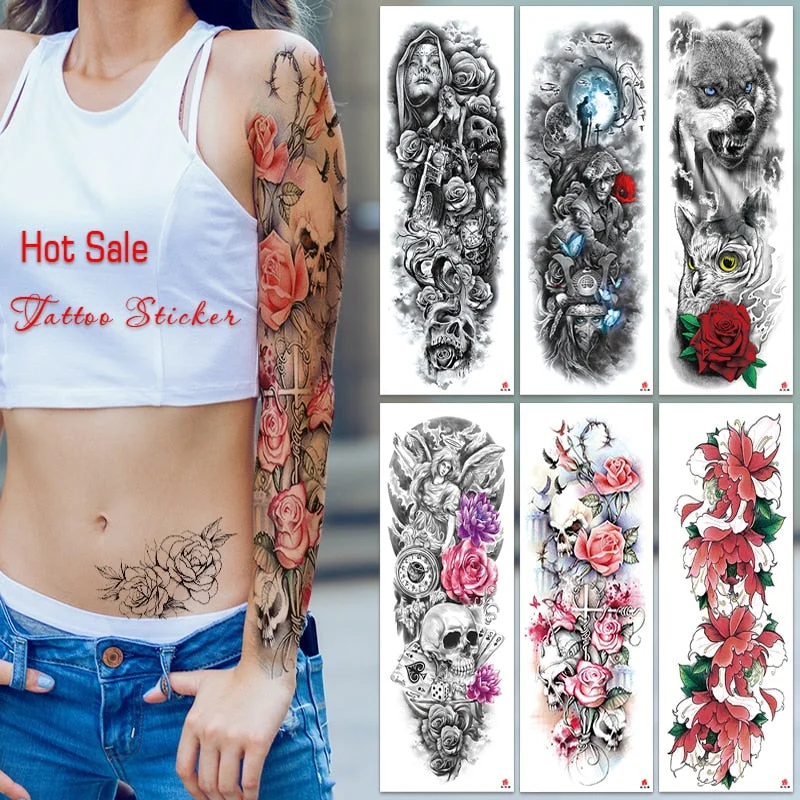 Temporary Fake Tattoo Butterfly For Woman Fashion Women Girl Temporary Paper Sticker Flower Fake Tattoo For Women Waterproof