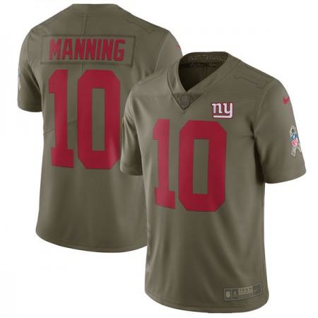 Youth  New York Giants #10 Eli Manning Olive Salute To Service Limited Stitched NFL Jersey