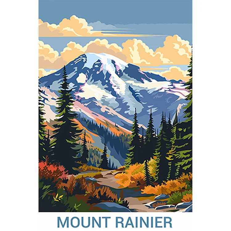 Mount Rainier 30*45CM (Canvas) Full Round Drill Diamond Painting gbfke