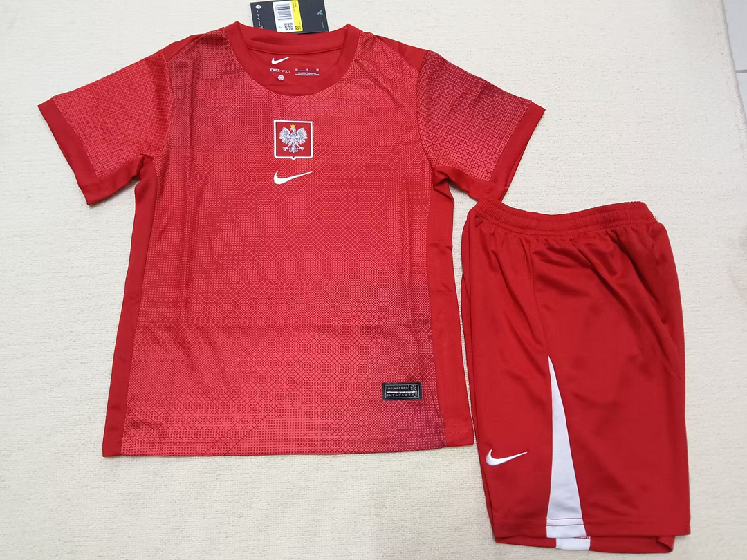 2024 Poland Away Kids Kit Soccer Jersey Thai Quality