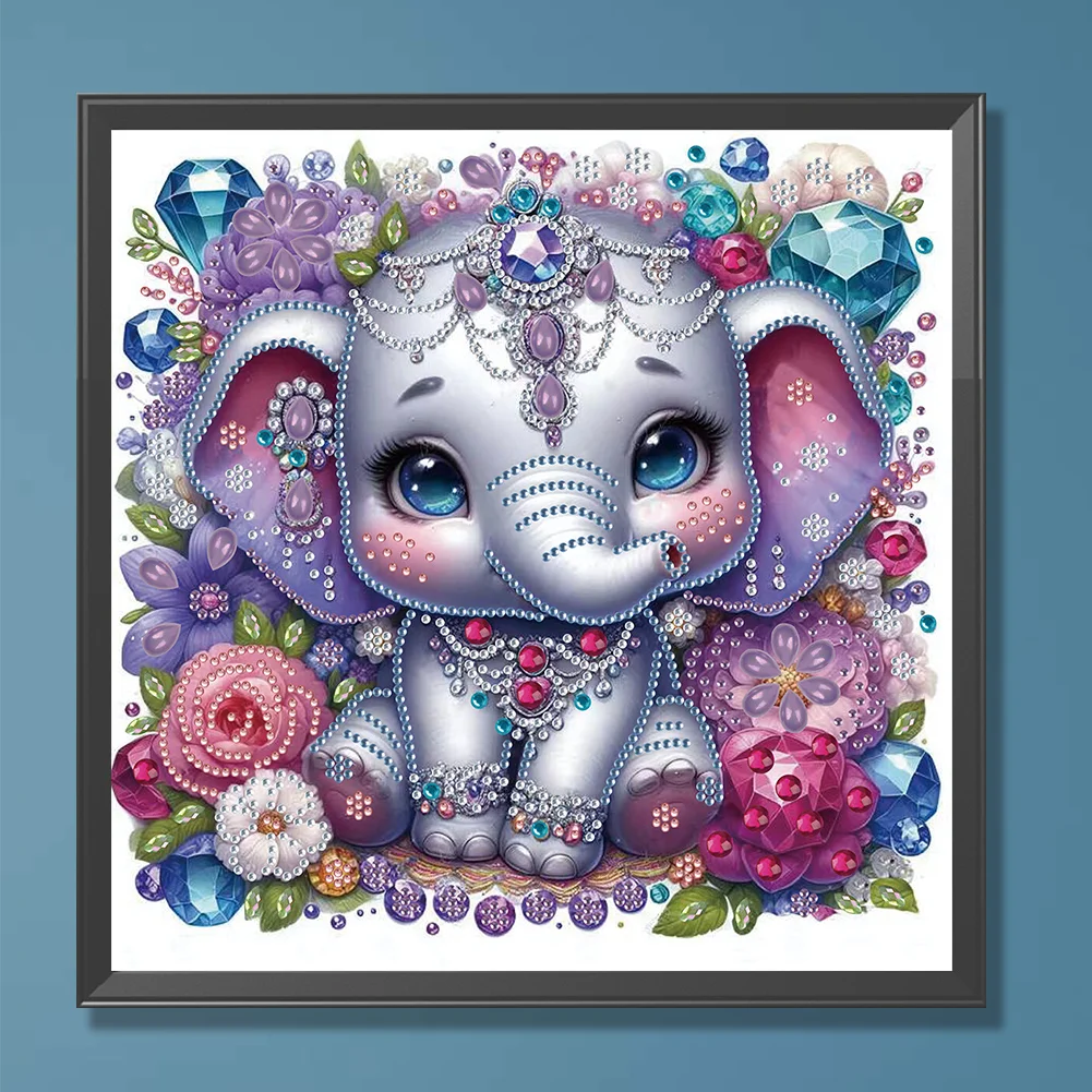 Diamond Painting - Partial Special Shaped Drill - Jewelry Elephant(Canvas|30*30cm)