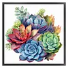 Succulent-18CT Stamped Cross Stitch 25*25cm/9.84*9.84in tapestrymarket