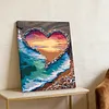 Framed Love Beach-Paint By Numbers Acrylic Painting 30*40Cm With Color Box 5Ml（18Colors）