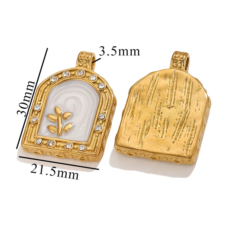 1 Piece 18 * 23mm 19mm 20.5mm 304 Stainless Steel Leaf Rose Flower Pendant Jewelry Accessories