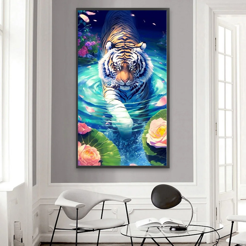 Partial AB Diamond Painting - Full Round Drill - Tiger(Canvas|45*75cm)