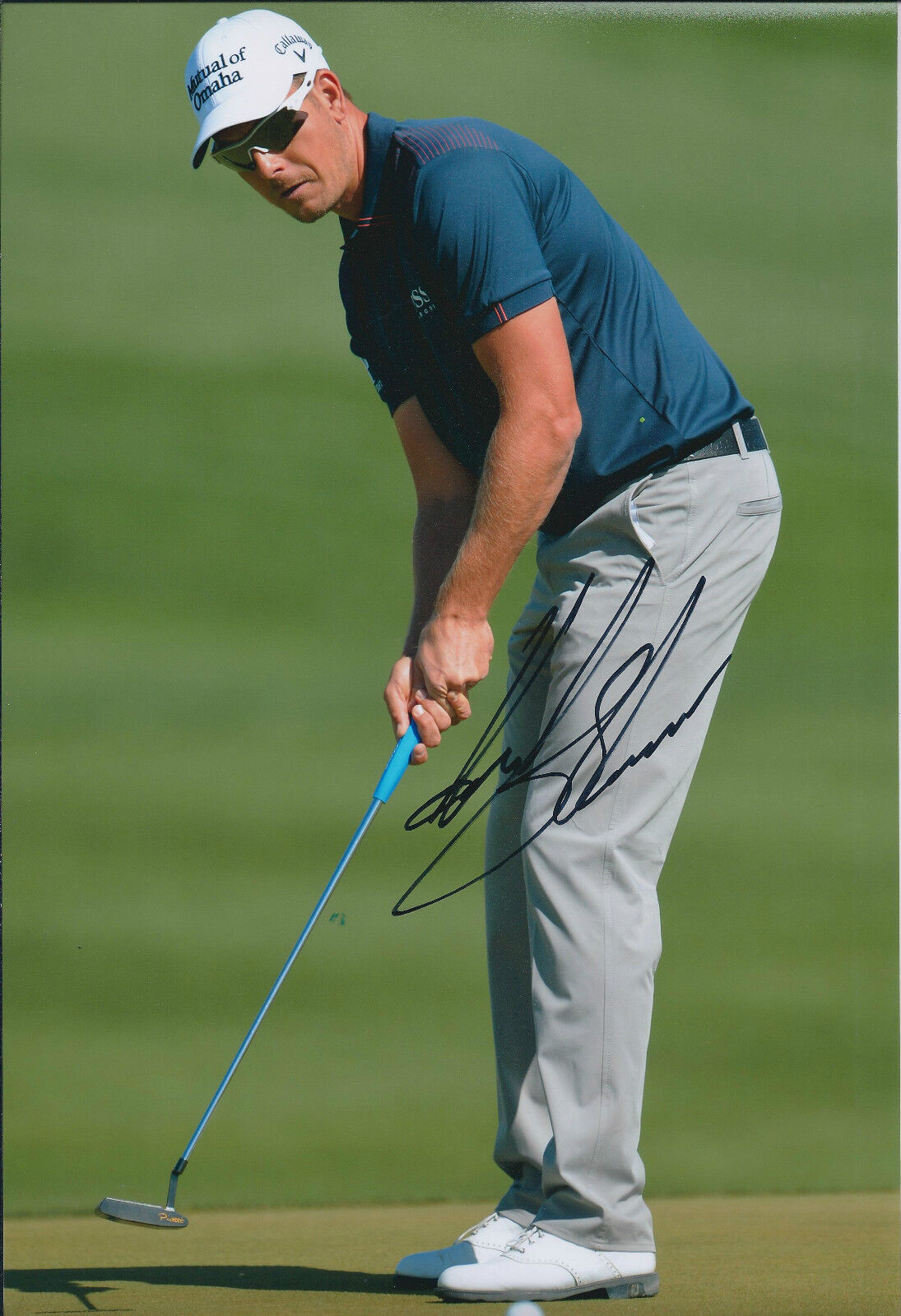 Henrik STENSON SIGNED Golf AUTOGRAPH Photo Poster painting AFTAL COA Mutual of Omaha Authentic