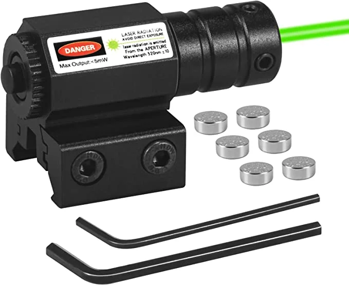 ohhunt® Red Green Dot Green Laser Sight Scope for 21mm Hunting Gun Rifle Pistol Handgun Mount with Button