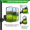 No Drilling Golf Cart Side Mirror,Universal Foldable Rear View Mirrors for 0.75" / 1" / 1.25" Square Strut, Fits to Ezgo, Club car, Yamaha Golf Cart, 180 Degree Rotation, HD Glass, Mount Included