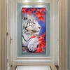 DIY Full Round Drill Diamond Painting white tiger Mosaic Rhinestone Art