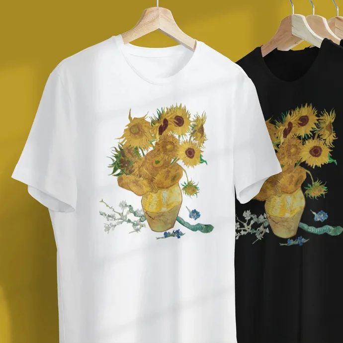 BrosWear Van Gogh Sunflower Short Sleeve Unisex T-Shirt