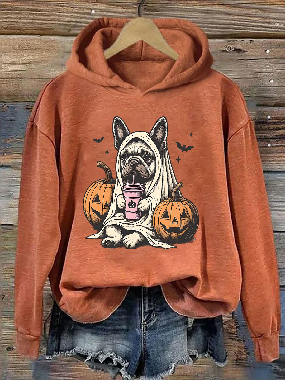 Halloween Shirt French Bulldog Ghost Hoodie
