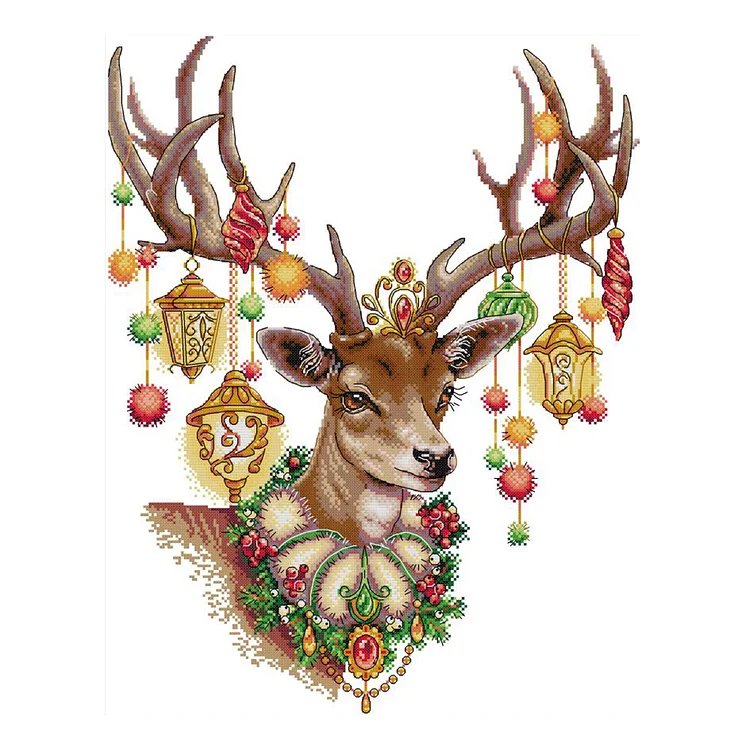 Joy Sunday Christmas Antlers 14CT Stamped Cross Stitch 44*54CM