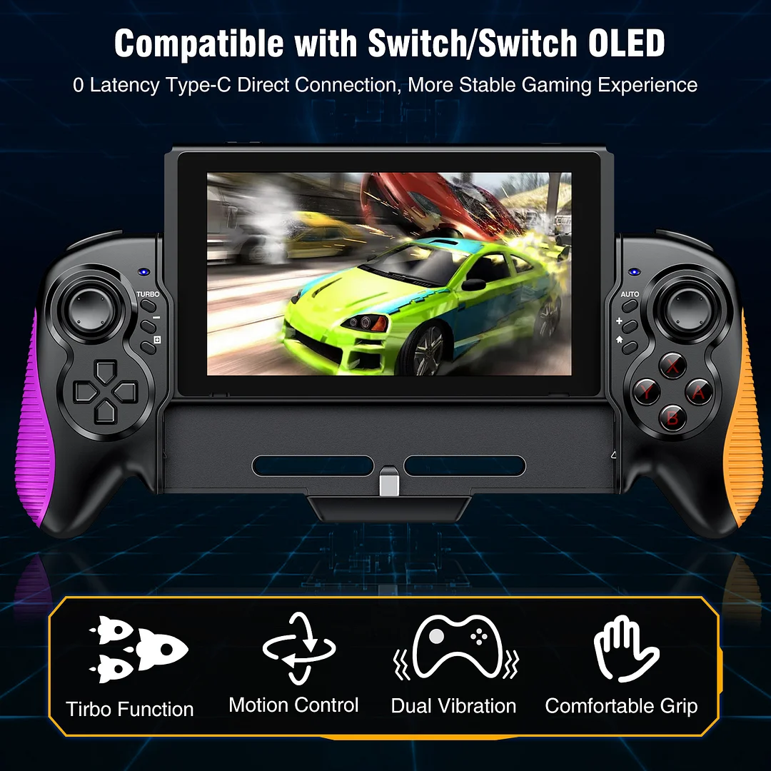 Switch Controller for Nintendo Switch/OLED, One-Piece Joypad Controller Replacement for Nintendo Switch Pro Controler,Switch Controllers Remote with Adjustable Turbo and Dual Motor Vibration