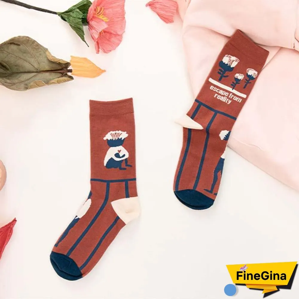 Illustration Pattern Socks