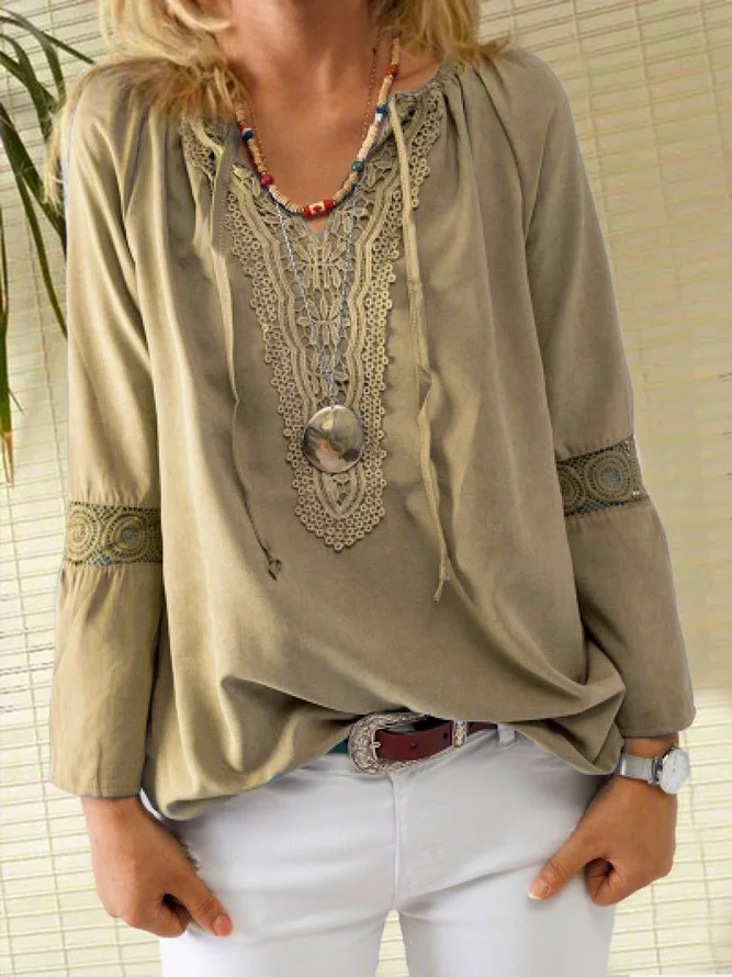 Coffee Casual 3/4 Sleeve Shirts & Tops Zaesvini