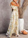 Floral-Print Ruffled Bohemia Maxi Dress