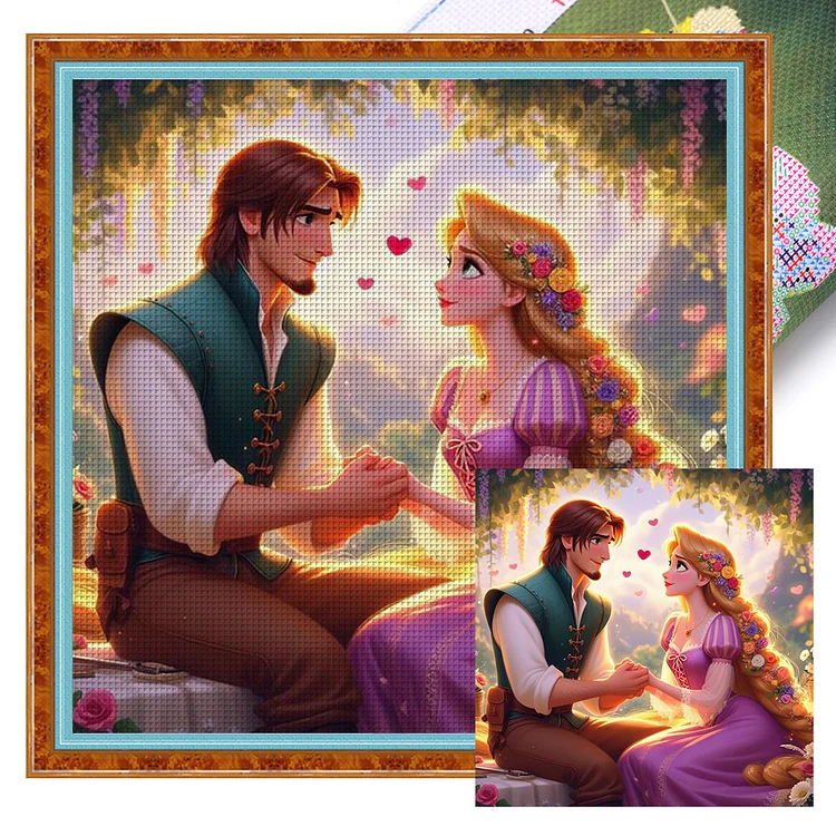 【Huacan Brand】Disney Rapunzel And Eugene 11CT Stamped Cross Stitch 40*40CM