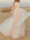 Lace Split-Joint Long Sleeves Wedding Maxi Dress