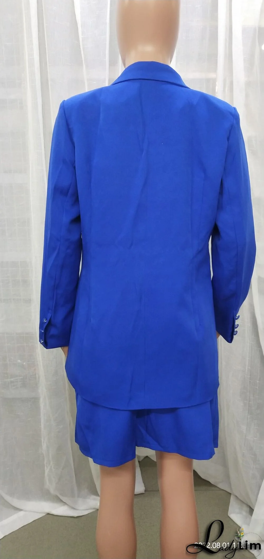 Solid Color Suit Blazer Coat Skirt Two Piece