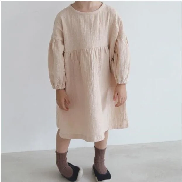 Spring Solid Color Long Sleeve Toddler Velour Dresses 1-8Yrs Baby Girls Dress Sweet Kids Velvet Clothes Princess Ruffles Dresses