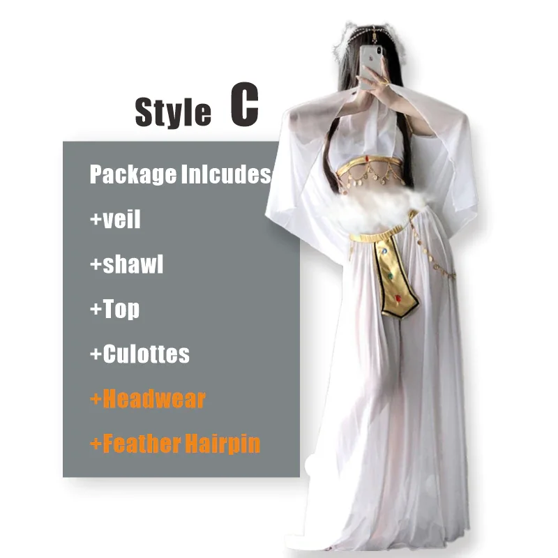 Billionm OJBK Women Sexy Lingerie Stage Costumes Chiffon See Through White Long Dresses Anime Cosplay Costumes Erotic Underwear Set 2021