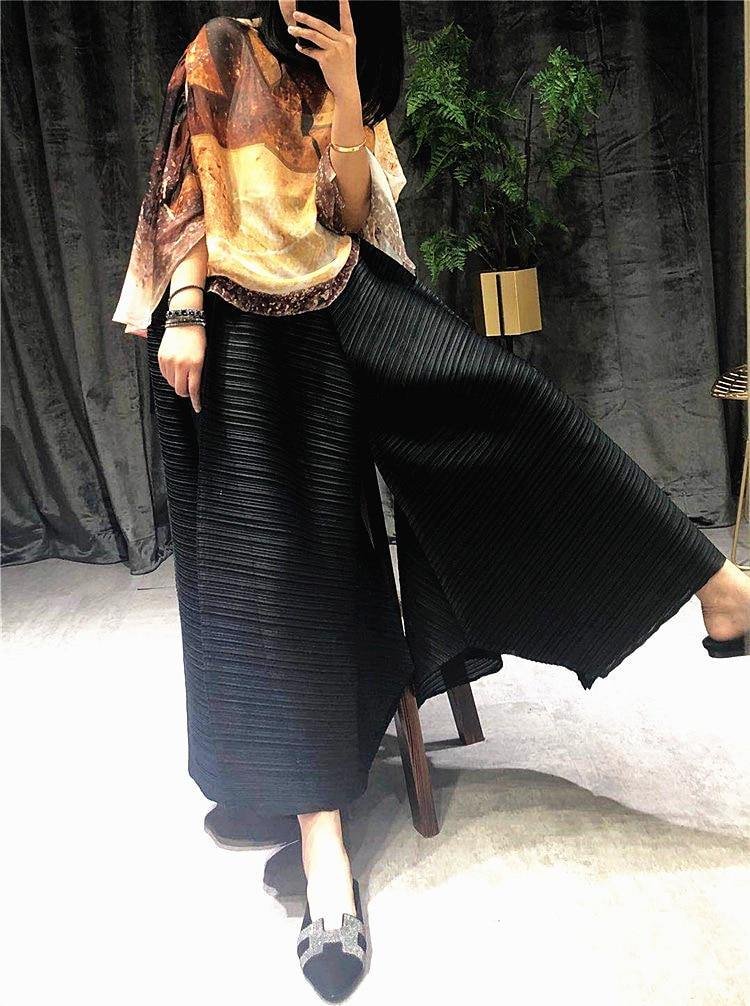 Pleated women harem pants plus size high waist pleated wide leg flare pants Girdle of waist aesthetic harajuku pants