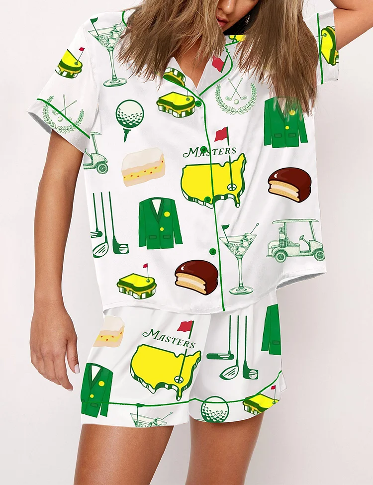 Women's Augusta Masters Golf Tournament Golf Print Pajama Set