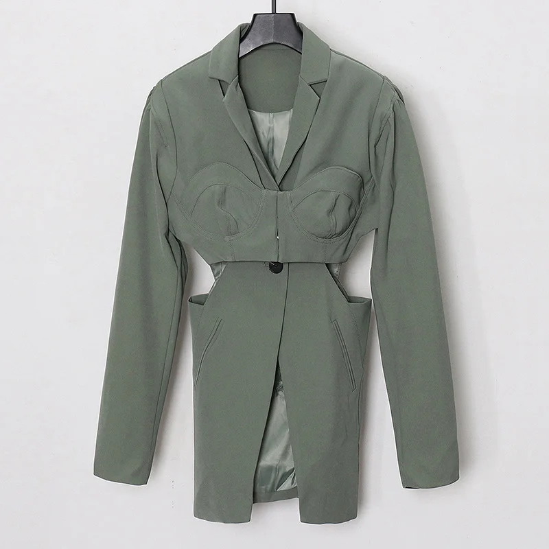 Sdrawing Sdrawing Street Full Of Small Tide Brand 2025 Autumn New Lums Boobs Personalized Design Women's Suit Tide