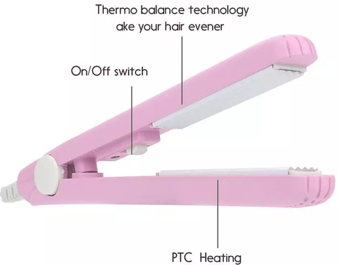 Diagram showing dimensions of the Ceramic Mini Hair Curler