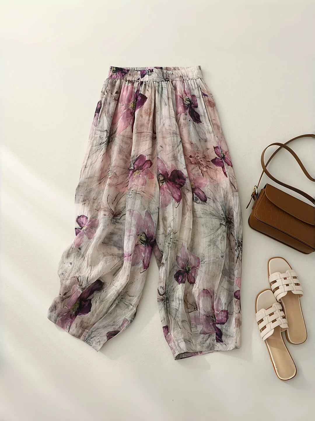 2025 Summer New Lightweight Ink Print Loose And Comfortable Women's Harem Pants, Anti-See-Through, Elegant Specialty Fabric | IFYHOME