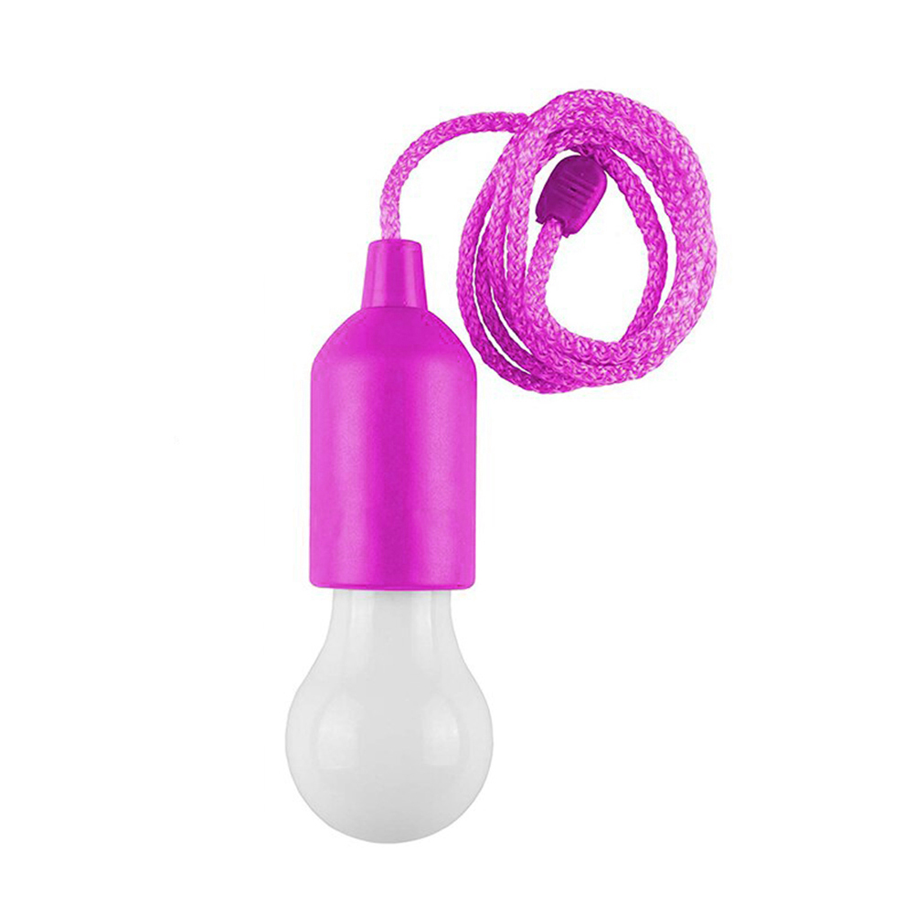 

LED Pull Cord Light Bulb Battery Colorful Portable Hanging Warm White Lamp, Purple, 501 Original