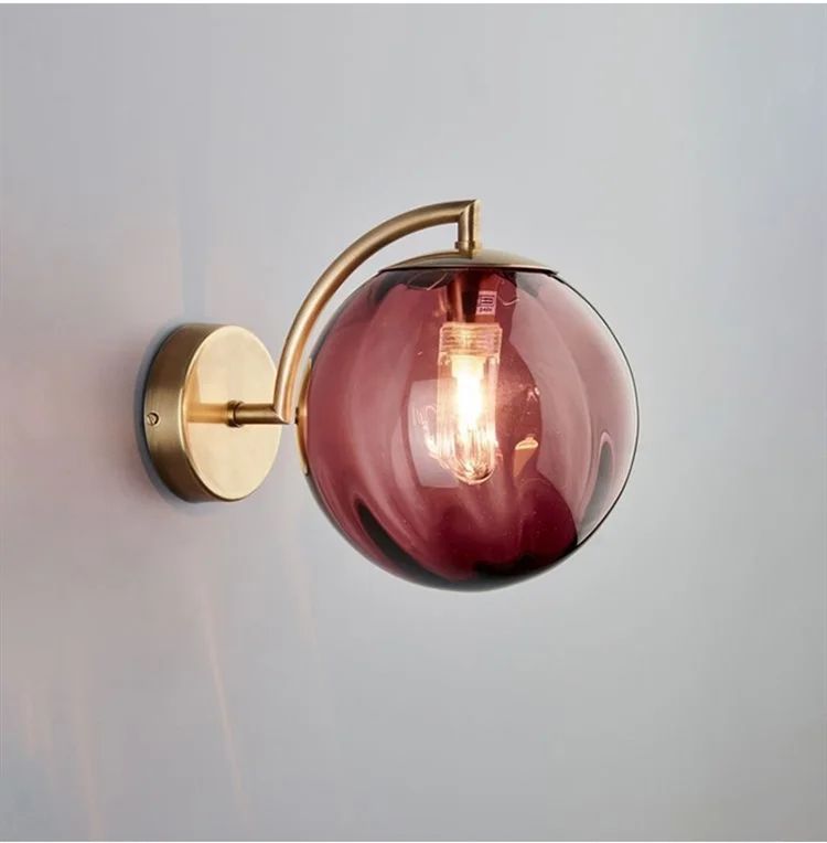 Modern Led Wall Lamp Nordic Glass Ball Wall Lamps For Living Room Bedroom Home Bedside Wall Light Bathroom Fixtures Mirror Light